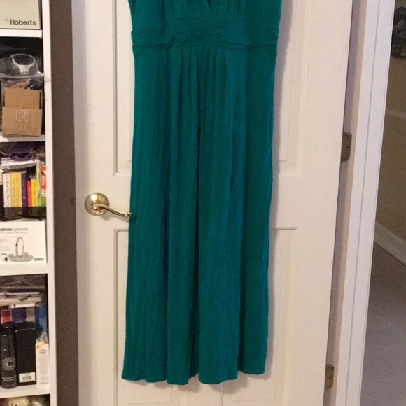 EUC,IMAN,1XP,Cotton,GREEN,step in design,gathered waist,CAP SLEEVES,maxi dress - Picture 3 of 8